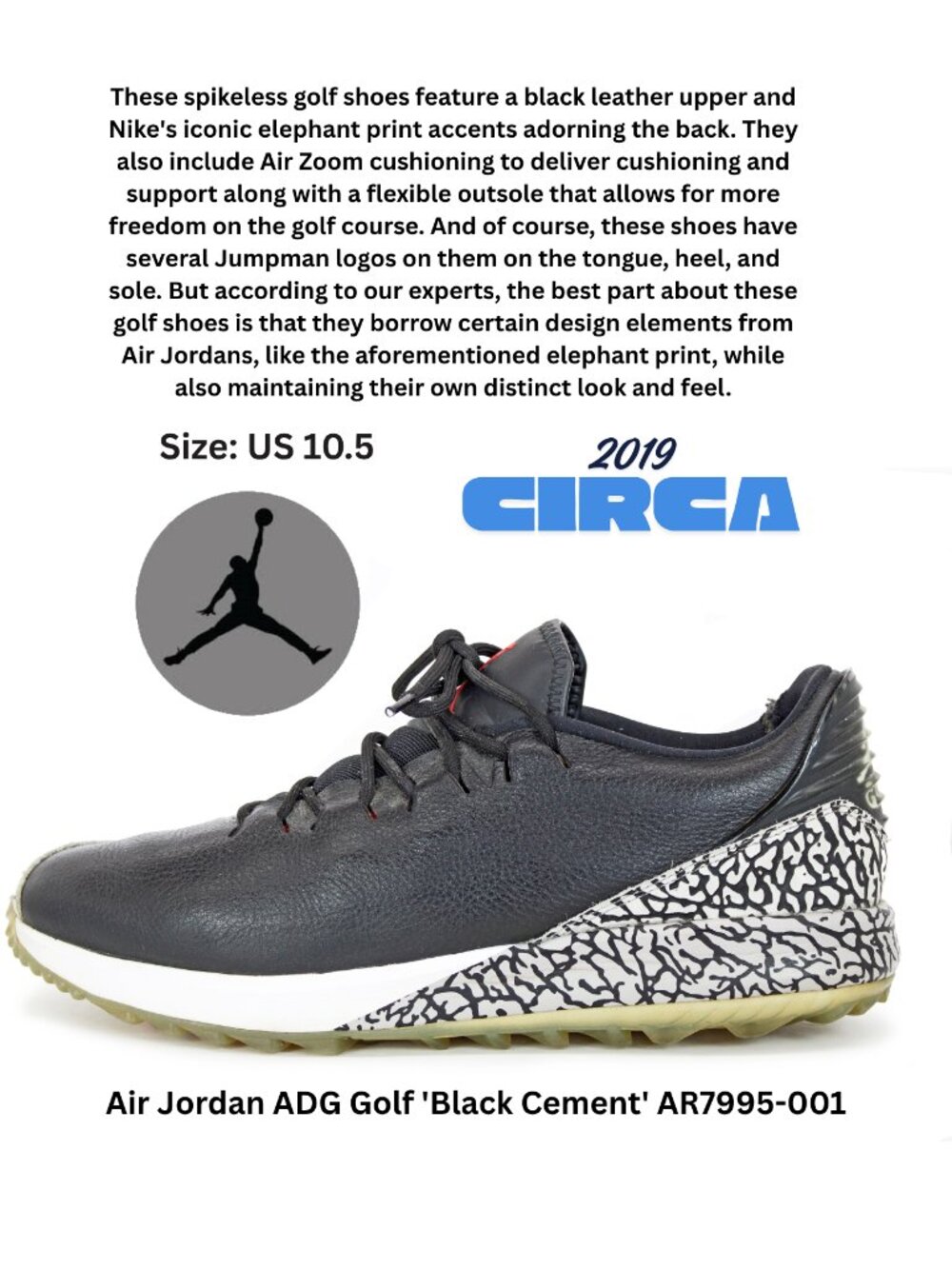 Air Jordan ADG Golf 'Black Cement' AR7995-001